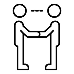 Poster - People interaction icon. Outline people interaction vector icon for web design isolated on white background