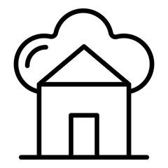 Poster - Smart home icon. Outline smart home vector icon for web design isolated on white background