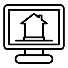 Poster - Smart home monitoring icon. Outline smart home monitoring vector icon for web design isolated on white background