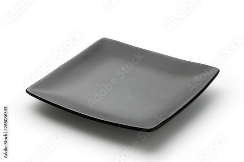Fotomural Black square plate isolated on white background