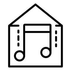 Poster - Smart home music icon. Outline smart home music vector icon for web design isolated on white background