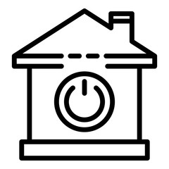 Poster - smart home power button icon. outline smart home power button vector icon for websdesign isolated on