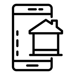 Poster - Smartphone home control icon. Outline smartphone home control vector icon for web design isolated on white background