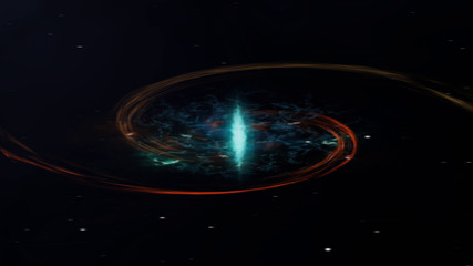 Wall Mural - Spiral galaxy in deep space with stars and nebula