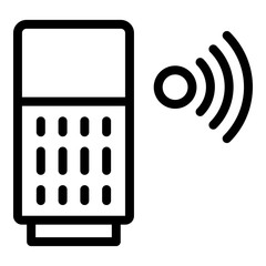 Poster - Wifi smart speaker icon. Outline wifi smart speaker vector icon for web design isolated on white background