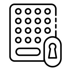 Poster - Electronic door lock icon. Outline Electronic door lock vector icon for web design isolated on white background