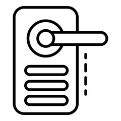 Poster - Digital door lock icon. Outline digital door lock vector icon for web design isolated on white background