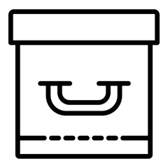 Poster - Closed archive box icon. Outline closed archive box vector icon for web design isolated on white background