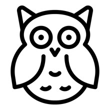 Baby Eared Owl Icon. Outline Baby Eared Owl Vector Icon For Web Design Isolated On White Background