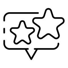 Poster - Bubble with the stars icon. Outline bubble with the stars vector icon for web design isolated on white background