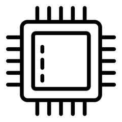 Poster - Computer processor icon. Outline computer processor vector icon for web design isolated on white background