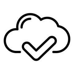 Poster - Cloud check icon. Outline cloud check vector icon for web design isolated on white background