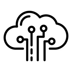 Poster - Cloud storage icon. Outline cloud storage vector icon for web design isolated on white background