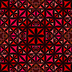 Poster - Red abstract seamless curved triangle mosaic kaleidoscope wallpaper pattern