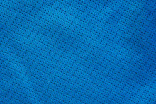Blue Fabric Sport Clothing Football Jersey With Air Mesh Texture Background