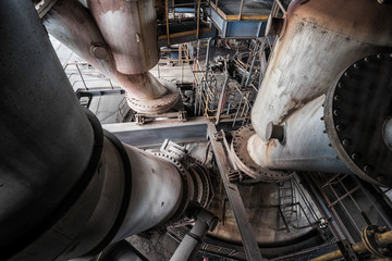 Wall Mural - Interior of an old abandoned industrial steel factory