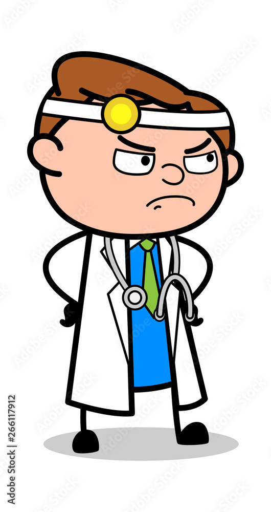 Angry - Professional Cartoon Doctor Vector Illustration Stock Vector ...