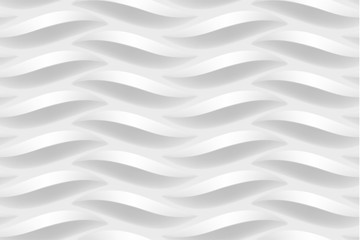 Wall Mural - abstract white wavy 3d texture background. seamless texture.
