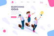© Aurielaki - Cloud header, search, idea advancement. Man cutout, flat color icons, creative illustrations, isometric infographic images, web banner - Vector