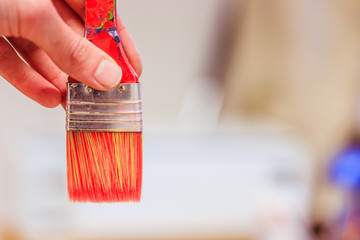 Painting artwork: paint brushes on painting background