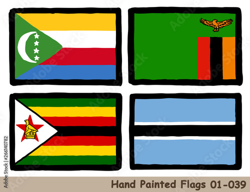 手描きの旗アイコン コモロの国旗 ザンビアの国旗 ジンバブエの国旗 ボツワナの国旗 Flag Of The Comoros Zambia Zimbabwe Botswana Hand Drawn Isolated Vector Icon Buy This Stock Vector And Explore Similar Vectors At Adobe Stock Adobe Stock