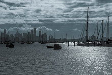 Melbourne Skyline From Williamstown Beach