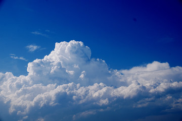 deep blue sky and white cloud.