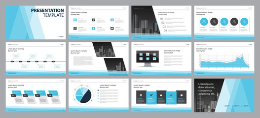 Wall Mural - layout design template for business presentation and use for annual report template  design with infographic elements and chart   concept