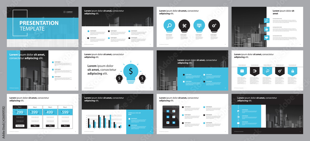 layout design template for business presentation and use for annual ...