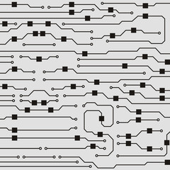 Leinwandbilder - Vector circuit board background. Abstract flat circuit board illustration
