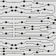 Leinwandbilder - Vector circuit board background. Abstract flat circuit board illustration