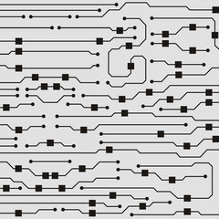 Poster - Vector circuit board background. Abstract flat circuit board illustration