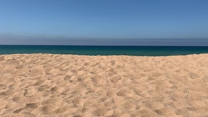 Wall Mural - Seascape with focus on the sand background with copy space 