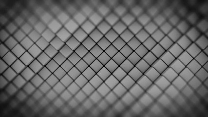 Poster - Wall of gray rhombus shapes. Abstract motion background. 3D render seamless loop animation