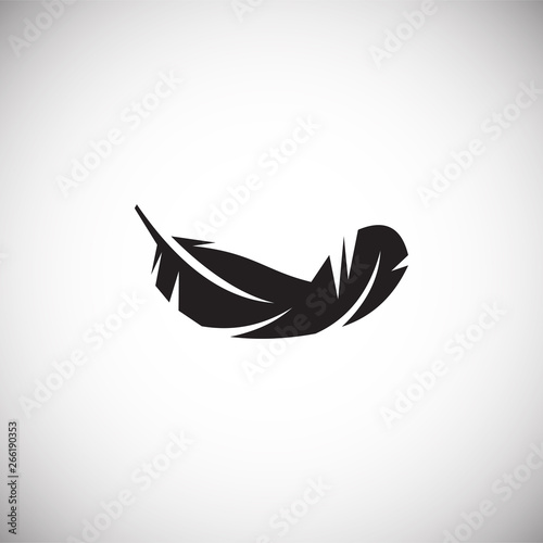 Fotomural Feather icon on background for graphic and web design