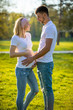 © dtatiana - Happy couple expecting baby, pregnant woman with husband, young family and new life concept
