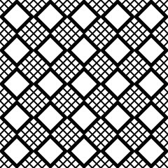 Poster - Abstract seamless monochrome diagonal square pattern background