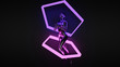 © Guajillo studio - Futuristic concept of female character with neon lights. 3d Illustration
