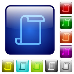 Blank paper scroll color square buttons