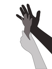 Wall Mural - helping hands silhouette vector