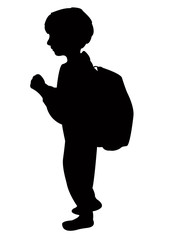 Wall Mural - a school boy silhouette vector