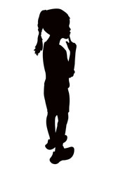 Wall Mural - girl standing body silhouette vector