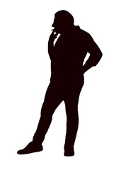 Canvas Print - man smoking body silhouette vector