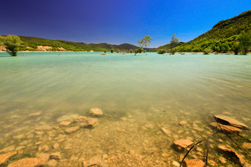 Poster - Vue sur le lac de Pozas De San Martin, Ainsa, Espagne