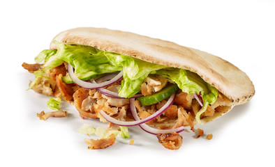 Sticker - doner kebab on white background