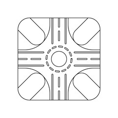 Poster - Road circle colored icon. Element of road signs and junctions for mobile concept and web apps icon. Outline, thin line icon for website design and development, app development