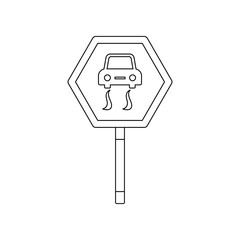 Poster - Hazard warning colored icon. Element of road signs and junctions for mobile concept and web apps icon. Outline, thin line icon for website design and development, app development