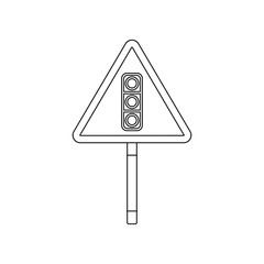 Poster - Traffic alerts colored icon. Element of road signs and junctions for mobile concept and web apps icon. Outline, thin line icon for website design and development, app development
