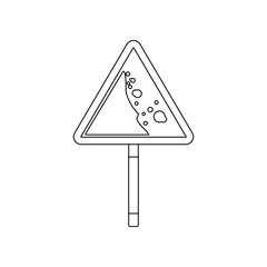 Poster - Falling rocks colored icon. Element of road signs and junctions for mobile concept and web apps icon. Outline, thin line icon for website design and development, app development