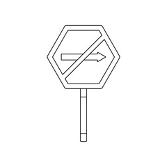 Poster - no right colored icon. element of road signs and junctions for mobile concept and web apps icon. out